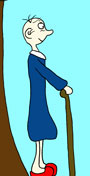 cartoon of old man illustrating a story from the children's stories website of Ballyyahoo